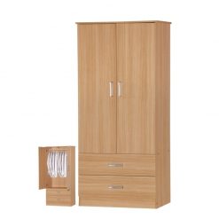 Tủ Quần Áo 2 Cánh Đẹp Hiện Đại Ván MDF phủ Melamin GHK-136