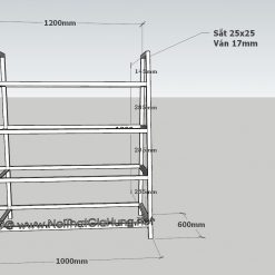 Kệ shop giày khung chân sắt mặt gỗ GHT-209 9 3