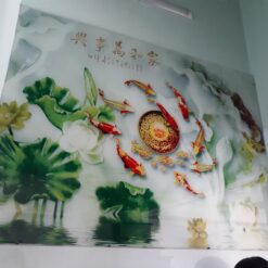 Tranh kính cường lực Cửu Ngư Quần Hội GHK-126