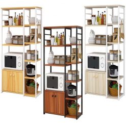 Kệ lò vi sóng khung sắt có tủ gỗ GHTop-5121