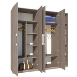 Tủ Áo 4 Cánh Gỗ MDF Melamine Có Kệ GHTop-5252 13 Tủ Áo 4 Cánh Gỗ MDF Melamine Có Kệ GHTop-5252