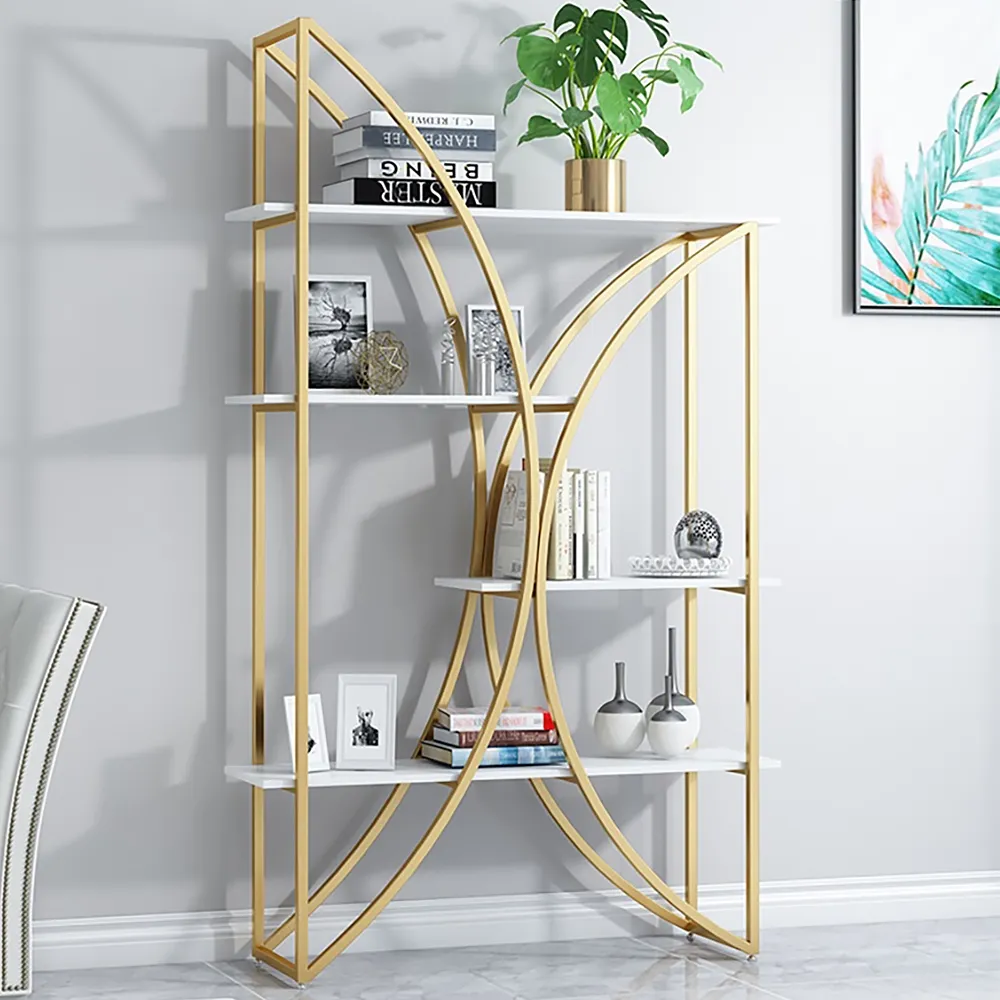 Kệ trang trí khung sắt mặt gỗ GHS-8212 3 Kệ trang trí khung sắt mặt gỗ GHS-8212