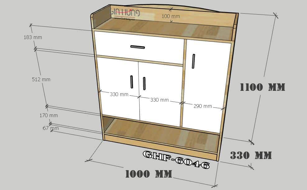Mẫu tủ giày gỗ công nghiệp GHF-6046 5 Mẫu tủ giày gỗ công nghiệp GHF-6046 - Ảnh 3