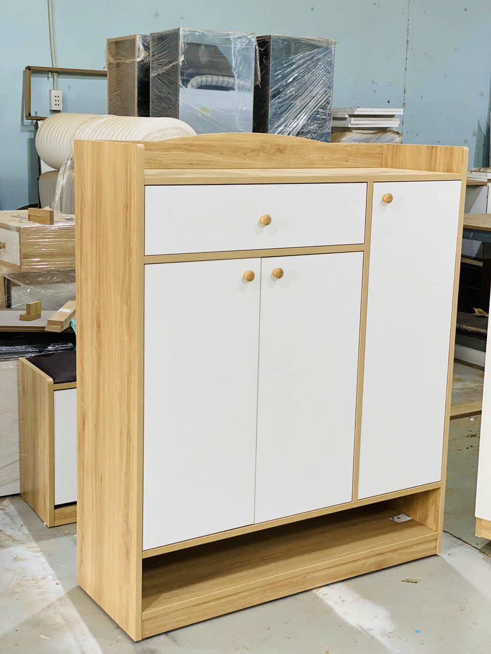 Mẫu tủ giày gỗ công nghiệp GHF-6046 3 Mẫu tủ giày gỗ công nghiệp MDF lõi xanh chống ẩm GHF-6046
