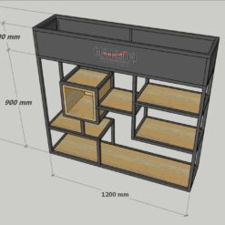ke trang tri khung sat co hop go lam vach ngan ghf 6492 2