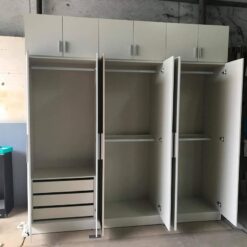 Tủ áo gỗ công nghiệp MDF chống ẩm 6 cánh có gương GHF-7075 5 Tủ áo gỗ công nghiệp MDF chống ẩm 6 cánh có gương GHF-7075