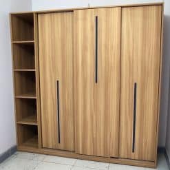 Tủ áo gỗ công nghiệp MDF chống ẩm 3 cánh lùa GHS-8192