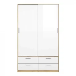 tu quan ao 2 cua lua 4 ngan keo go mdf van soi trang ghs 8940 7