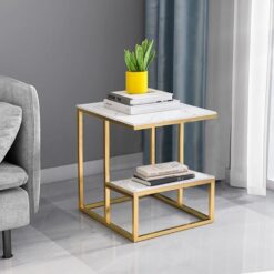 Bàn bên sofa chân sắt mặt đá GHS-8985