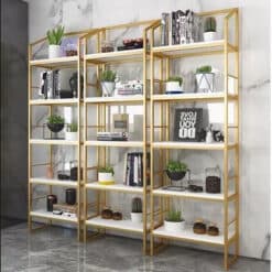 Kệ trang trí khung chân sắt mặt gỗ GHS-9490